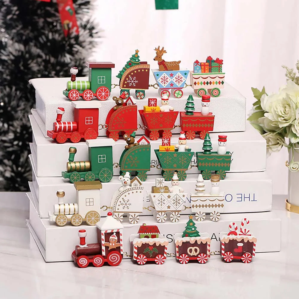 Christmas Wooden Train Ornament – Moving Decoration for Home & New Year 2026