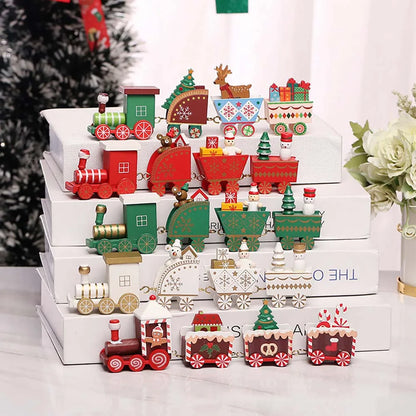 Christmas Wooden Train Ornament – Moving Decoration for Home & New Year 2026