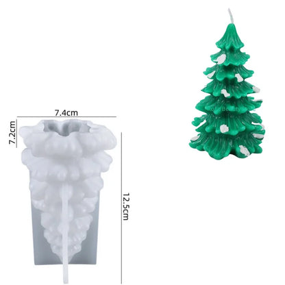 Christmas Tree Candle Mold – 3D Silicone DIY Candle Making Kit for Holiday Crafts