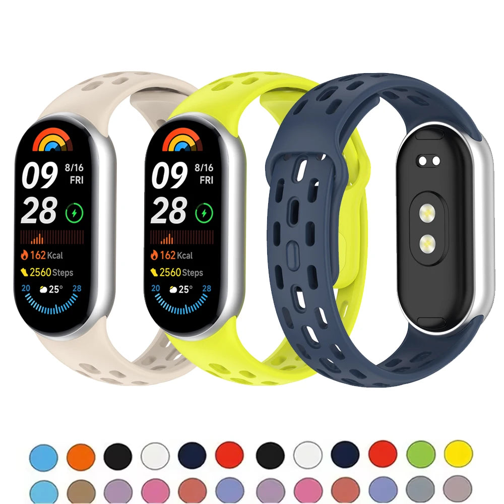 Watch Strap for Xiaomi Mi Band 10 9 8 NFC Accessories Sport Silicone Bracelet Wristband belt pulseira correa miband Mi band 10