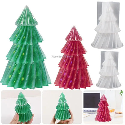 Christmas Tree Candle Mold – 3D Silicone DIY Candle Making Kit for Holiday Crafts