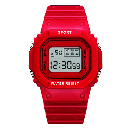 YIKAZE Sports Watch Boys Girls Student LED Electronic Watch Colorful Men Women Square Digital Watches Waterproof Rubber Clock